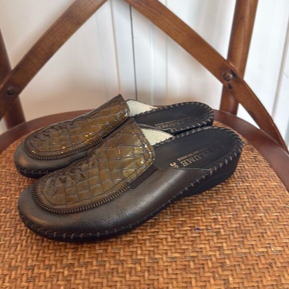 La Plume leather croc design slide clogs size 39 - Picture 7 of 10